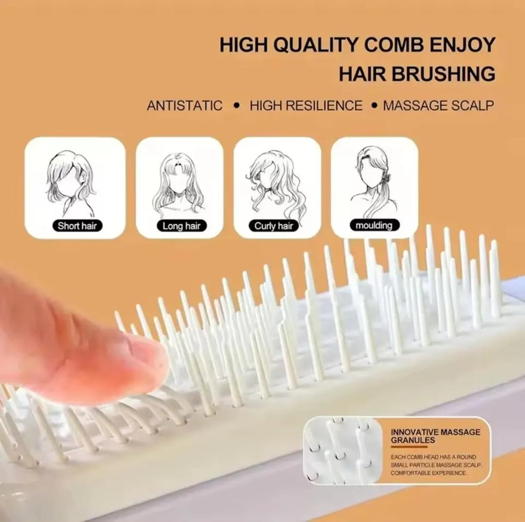 Self-Cleaning Hairbrush: Scalp Massage, Anti-Static Detangling