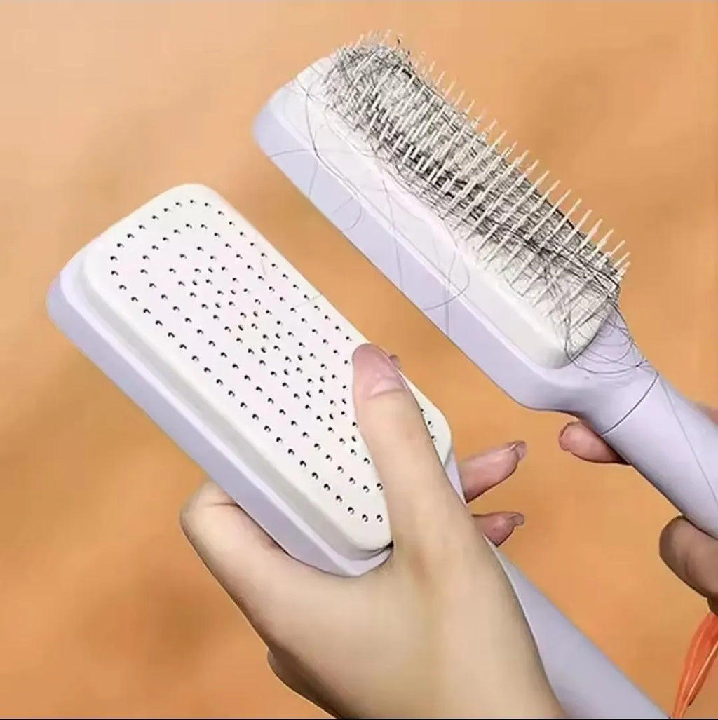Self-Cleaning Hairbrush: Scalp Massage, Anti-Static Detangling